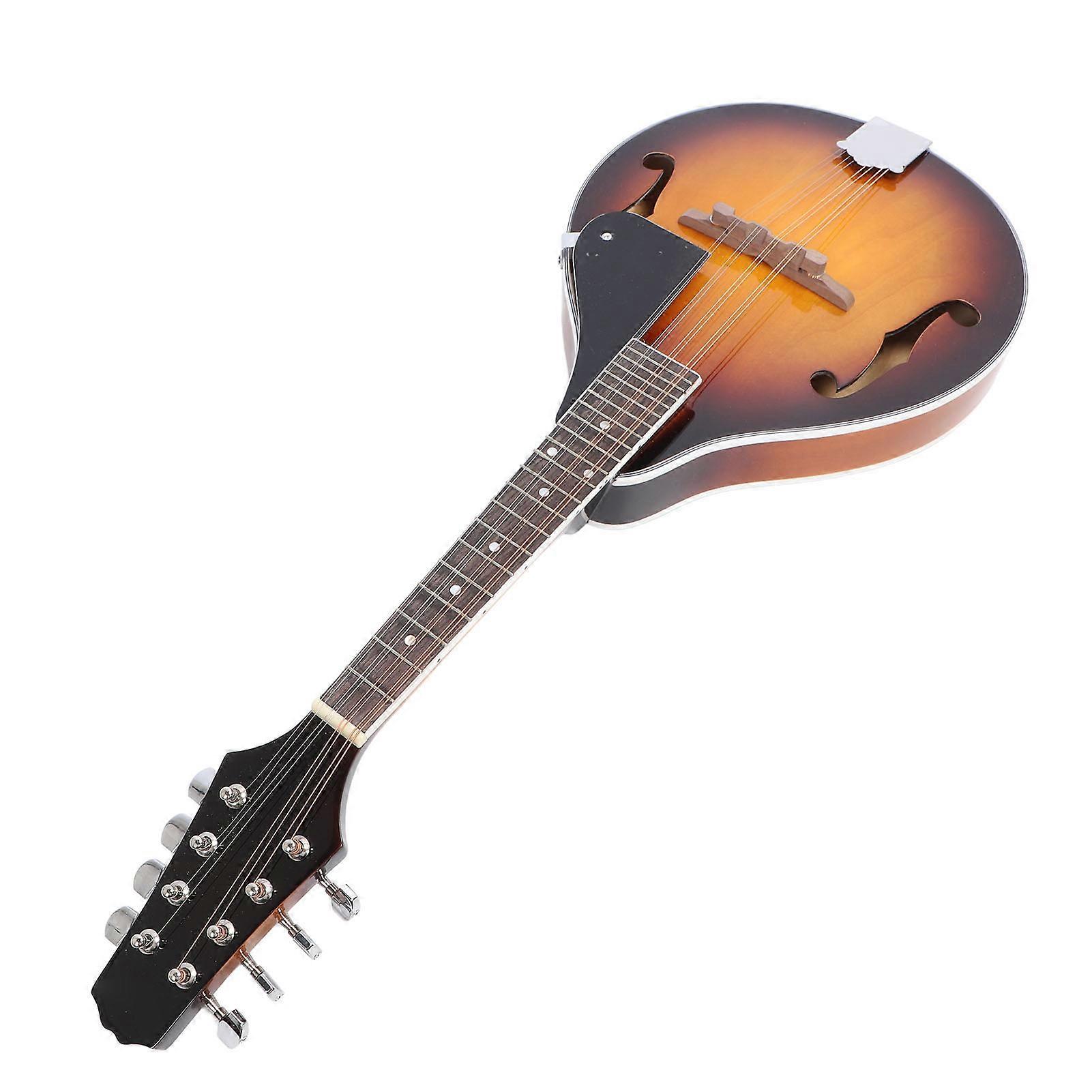 Vintage 8-String Sunburst Mandolin Set with Bag, Picks & Cloth