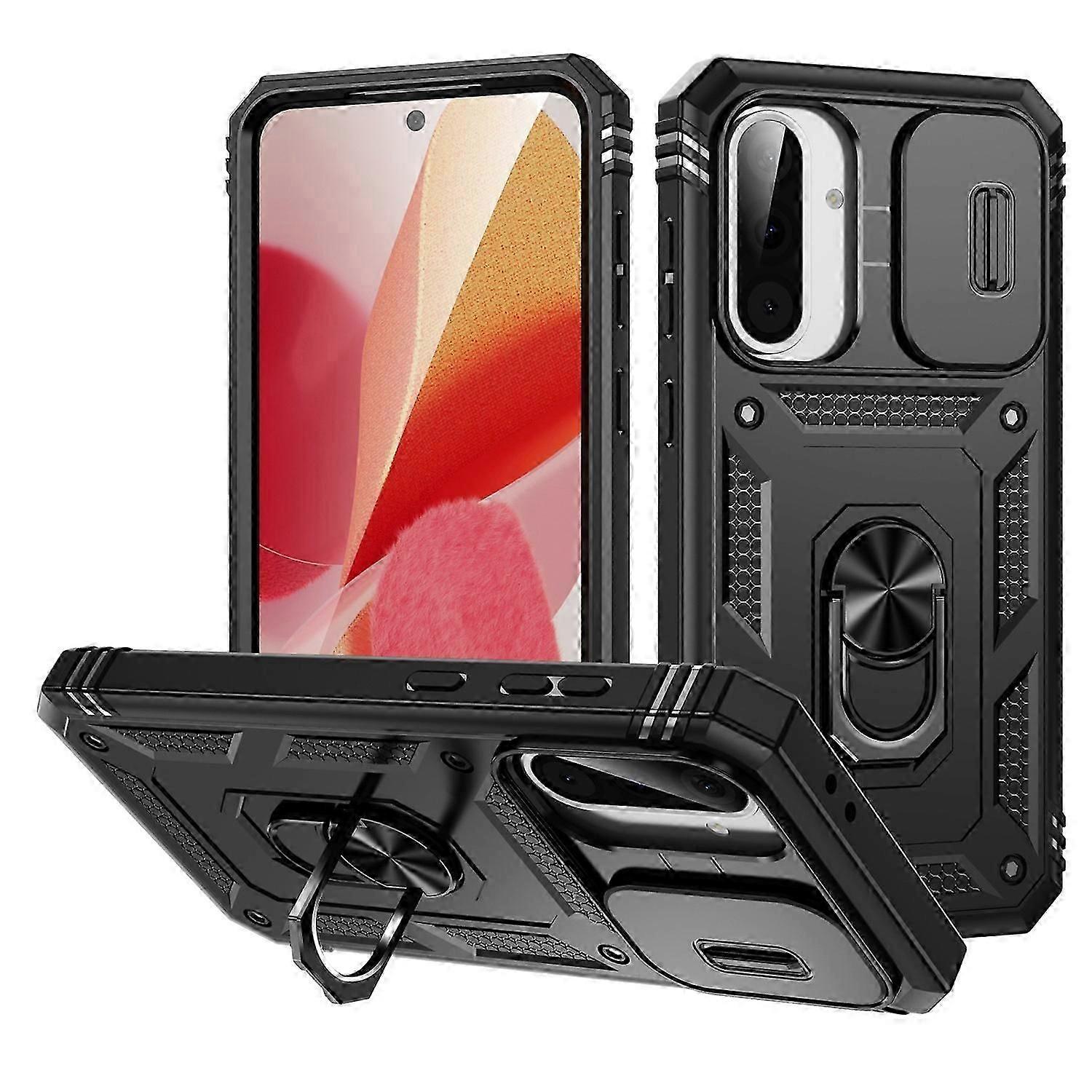 For Samsung Galaxy A36 5G Case TPU+PC Slide Camshield Kickstand Phone Cover
