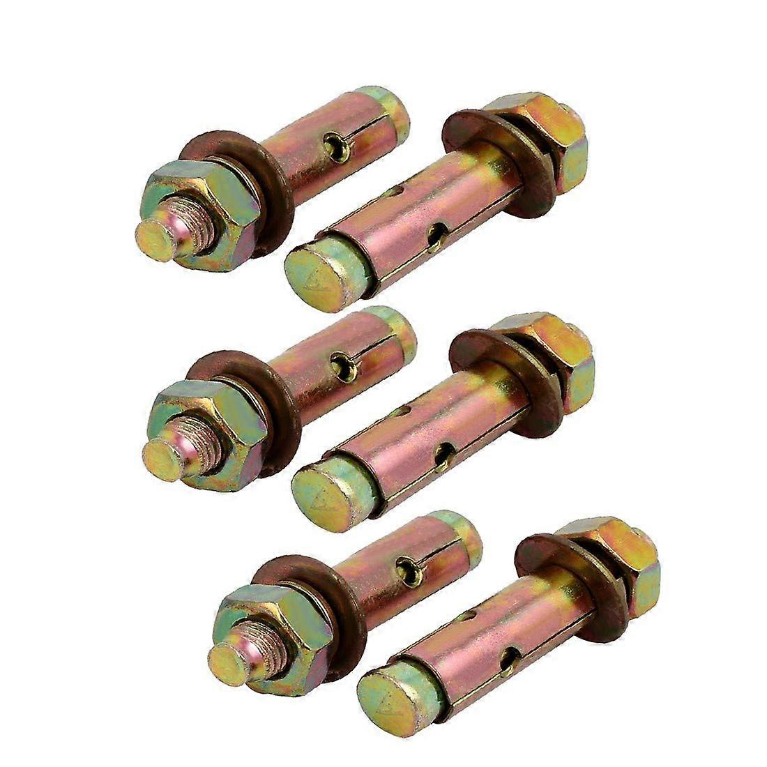 Lon0167 M10x60mm Zinc Featured Plated Sleeve Anchor Reliable Expansion Efficacy Bolt Bronze Tone 6pcs(id:b2e 0d fc be4)
