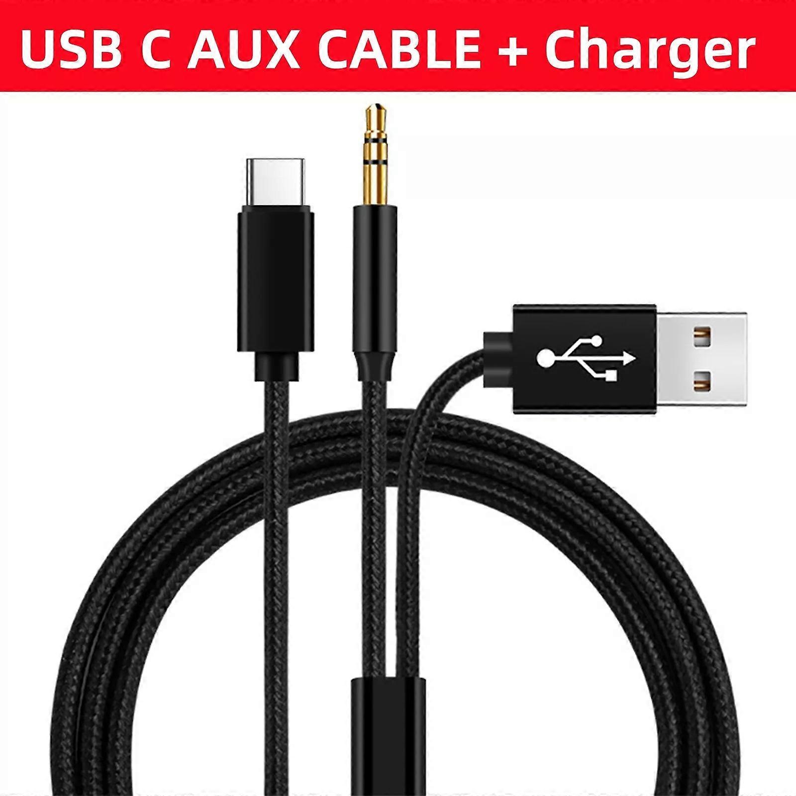車内USB C Auxケーブル+iPhone 16 15 Android用充電ケーブルSamsung S24 S23