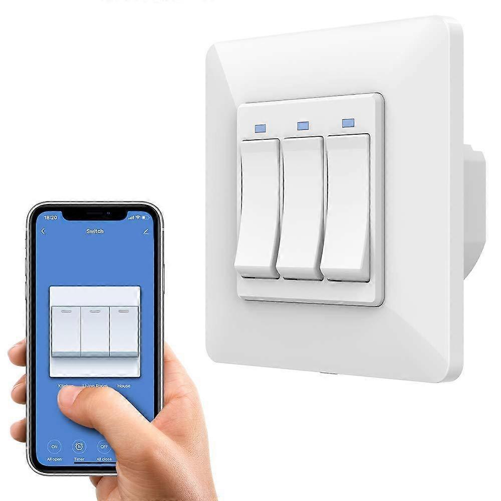 wifi switch wall white switch wifi smart switch 2.4G smart switch combination 3gang