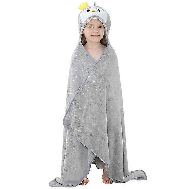 Bathrobe Children's Bathrobe Micron Super Soft 80*130 Micron Penguin Gray