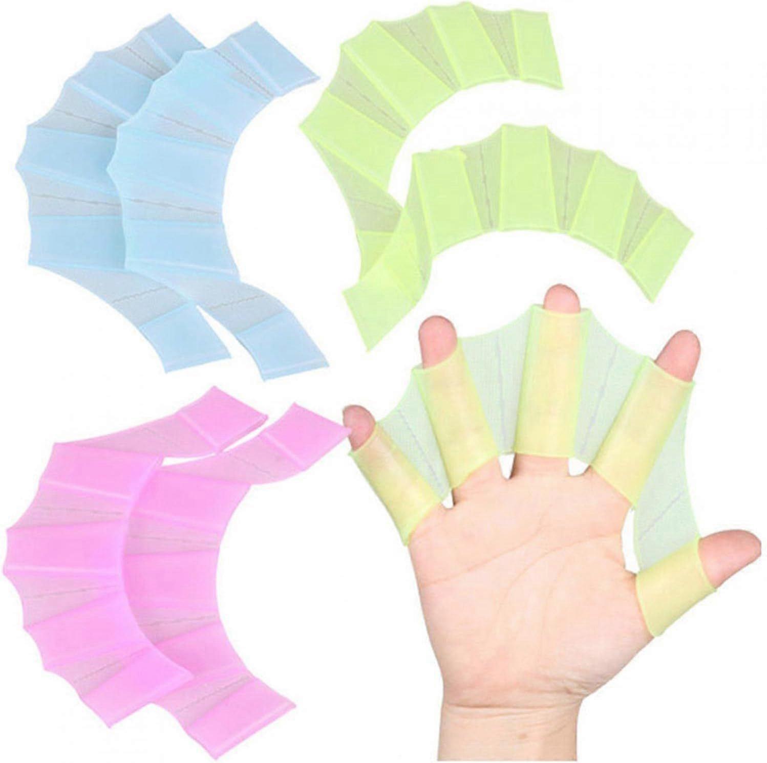 3 pair of silicone webbed gloves for swimming and diving (size L)