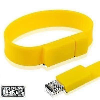 Nouveaux bracelets en silicium 16gb USB 2.0 Flash Disk (jaune)