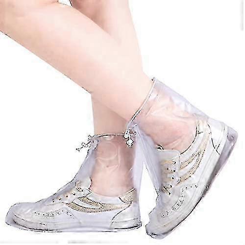 Waterproof and Reusable Overshoes with Non-slip Silicone and Zipper Closure for Shoe Protection