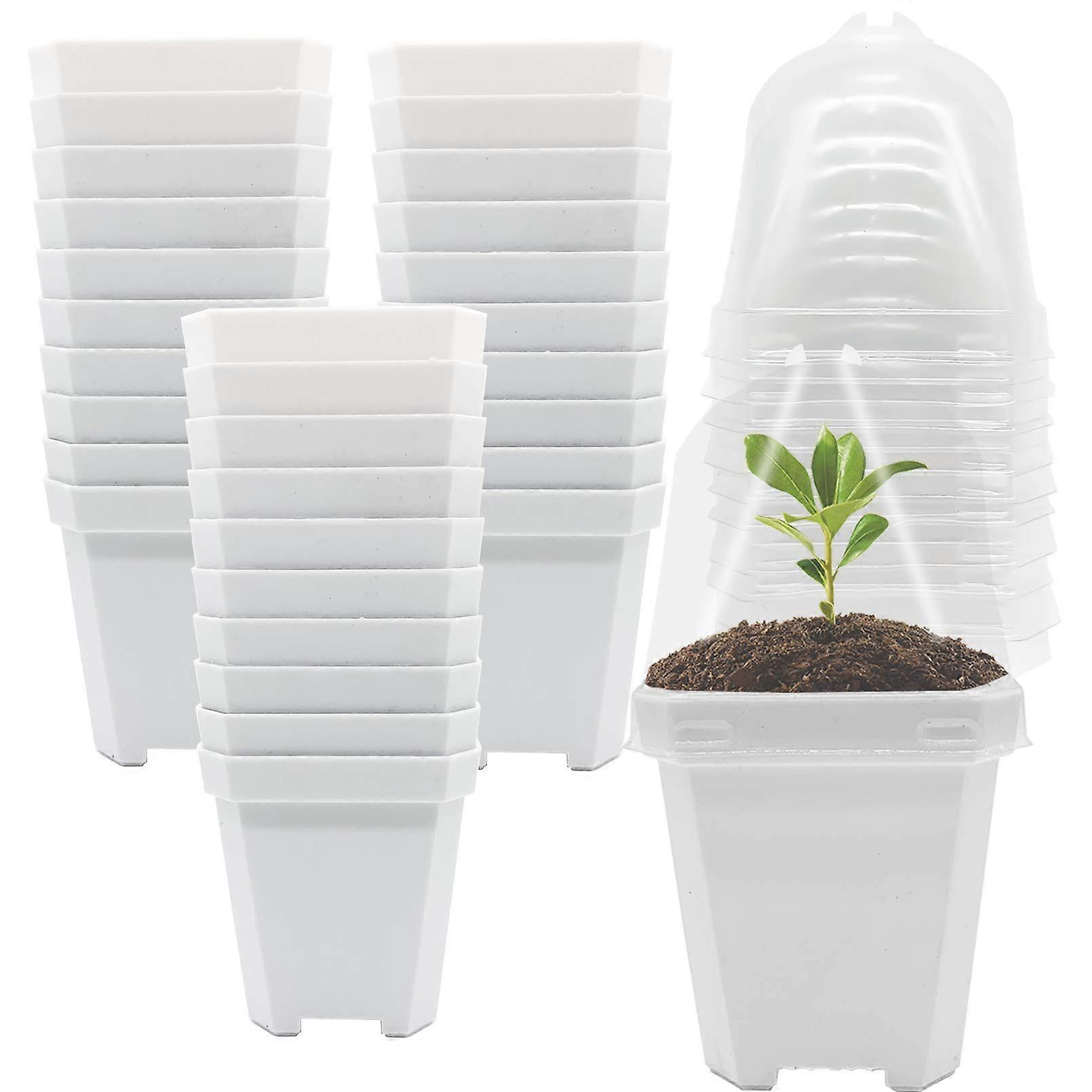 30 PCS Plant Nursery Pots with Humidity DomeGardening Pots for Succulents Seedlings