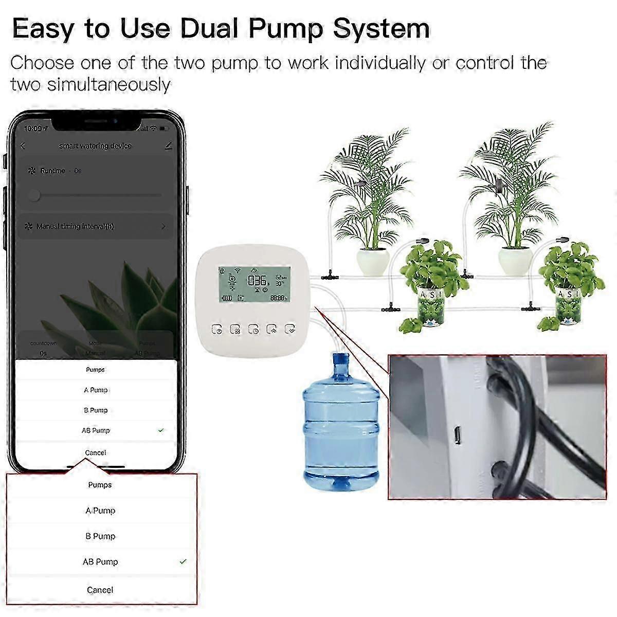WiFi Tuya Smart Watering Machine Automatic MicroDrip Irrigation System Plants Controller System for Alexa