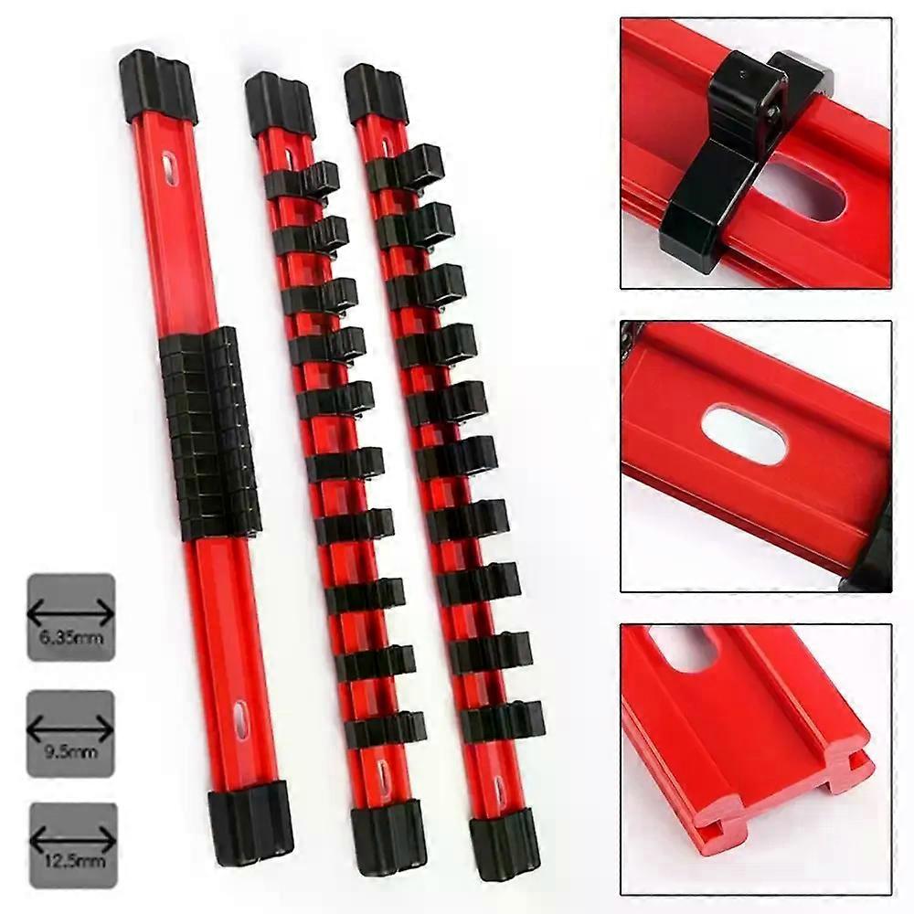 1Pcs 1/4 3/8 1/2 Socket Wrench Holder Traight Wrench Storage Tool box Socket Organizer Universal Rail Bracket Wall Holder