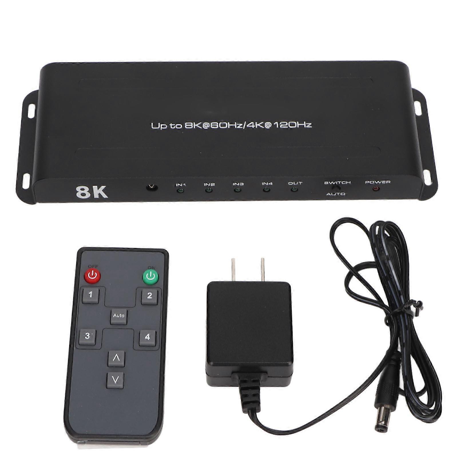 8K HD 4 In 1 Out 40Gbps 8K 60Hz 4K 120Hz Remote Control HD Multimedia Switcher for Projector PC