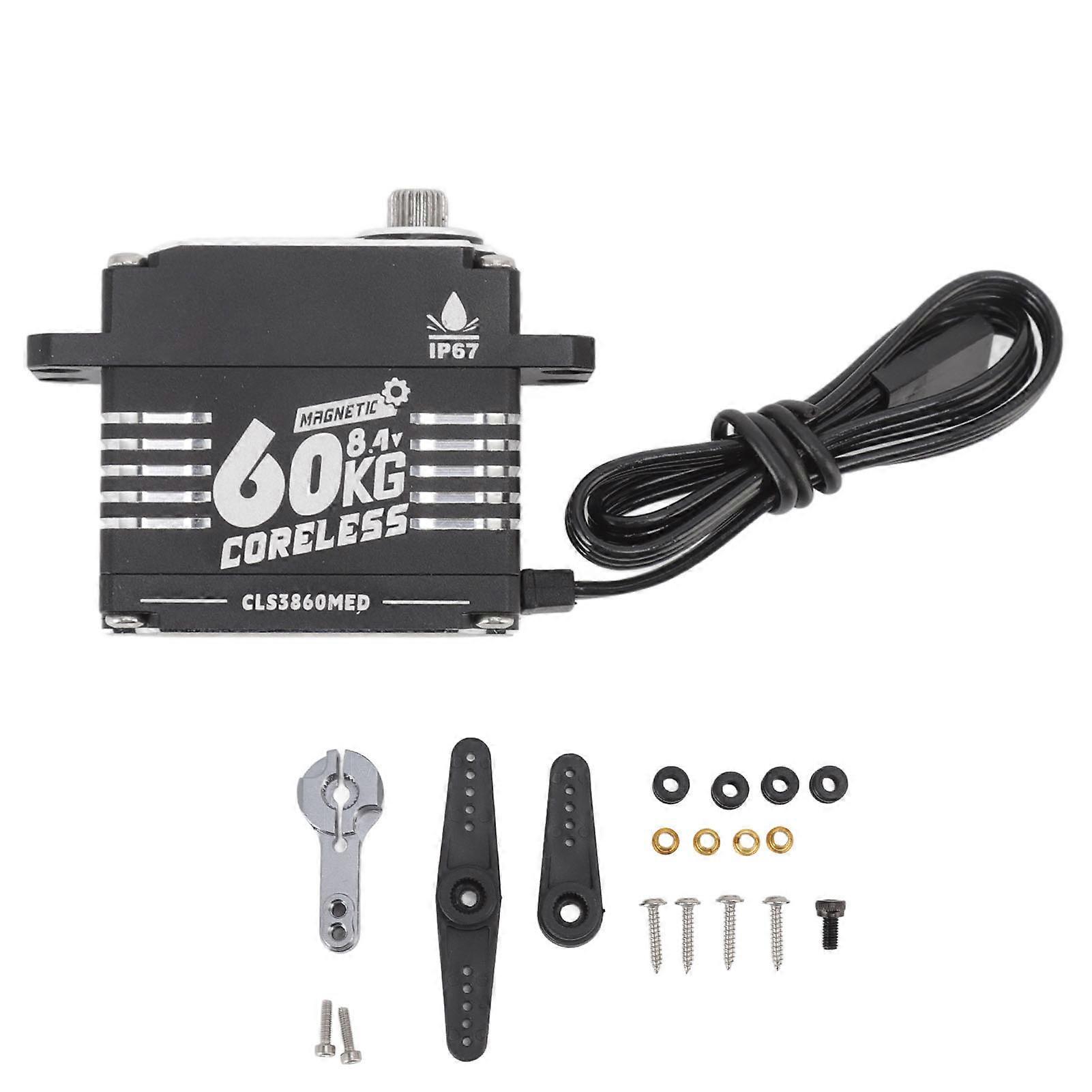 FLASH HOBBY RC Servo 60KG Coreless Motor Super Torque Programmable Waterproof RC Steering Gear for RC Cars