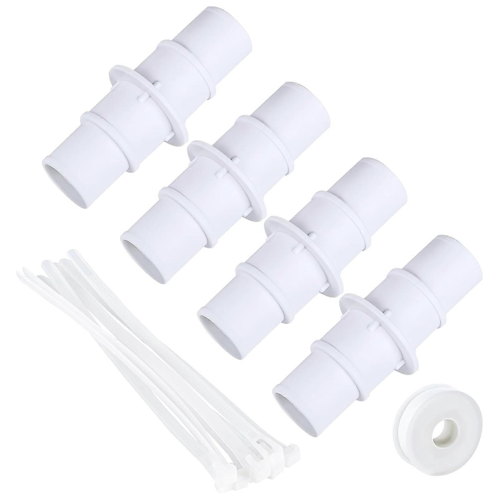 Pack of 4 Efficient Pool Cleaner Hose Adapter Pool Hose Conversion Professional Hose Connectors Filter Pump Tubes