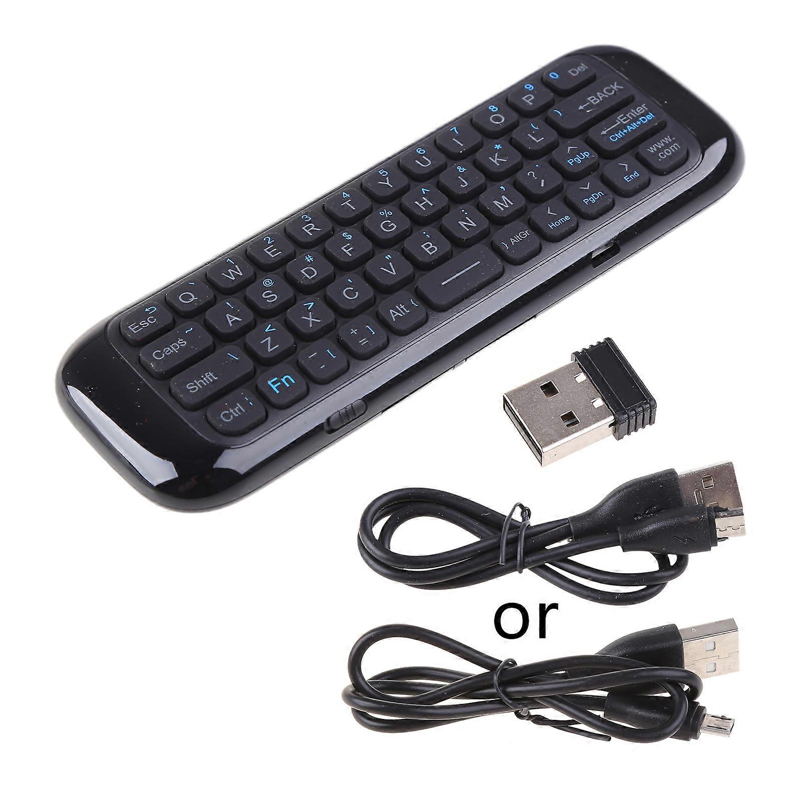 M8 2.4G Mini Wireless Keyboard IR Learning Voice Remote Control Gyro Sensing Keyboard for android tv box  Black