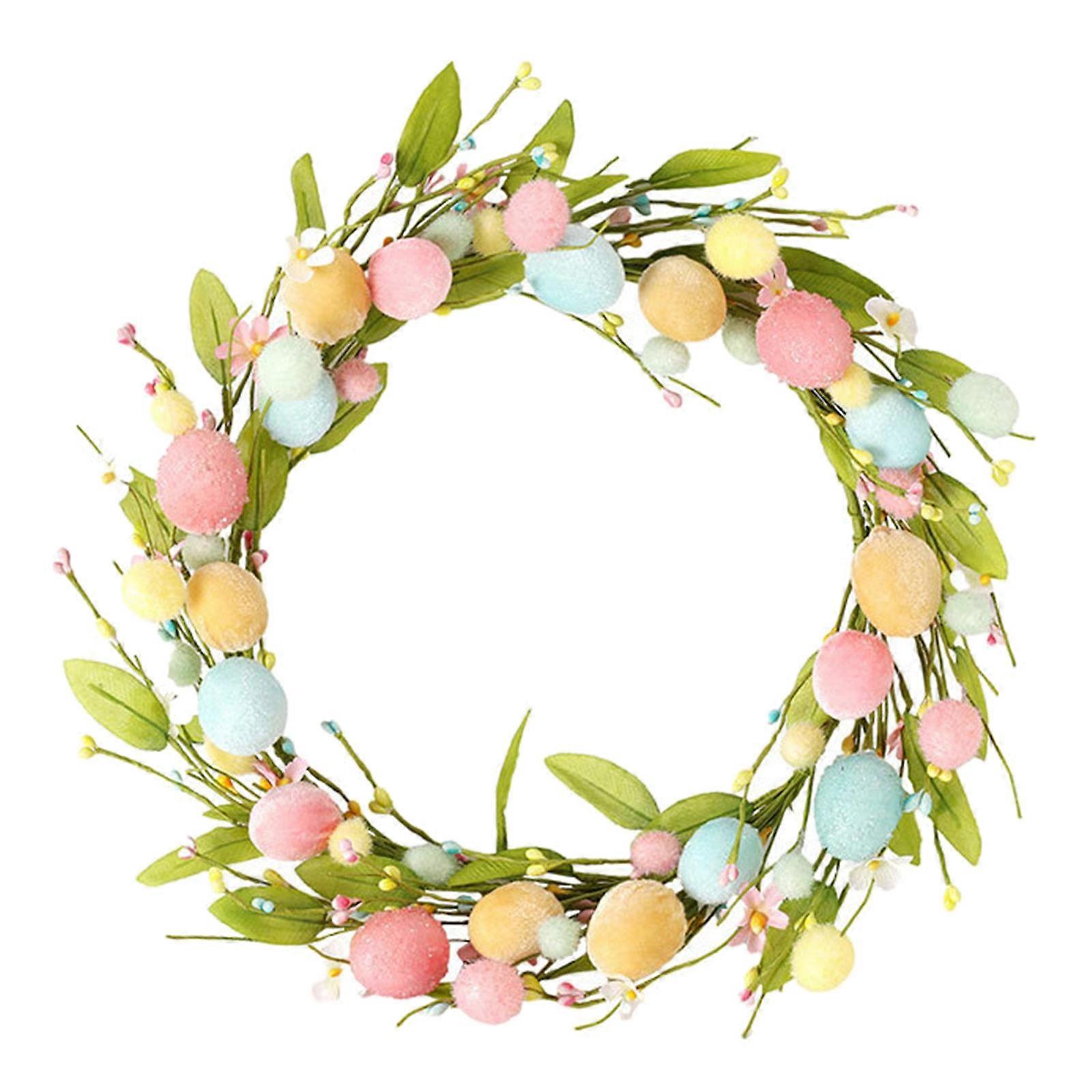 Unique Easter Floral Circle Durable and Versatile Simulated Flower Wreath for Festive Decoration and Sending Warm Wishes