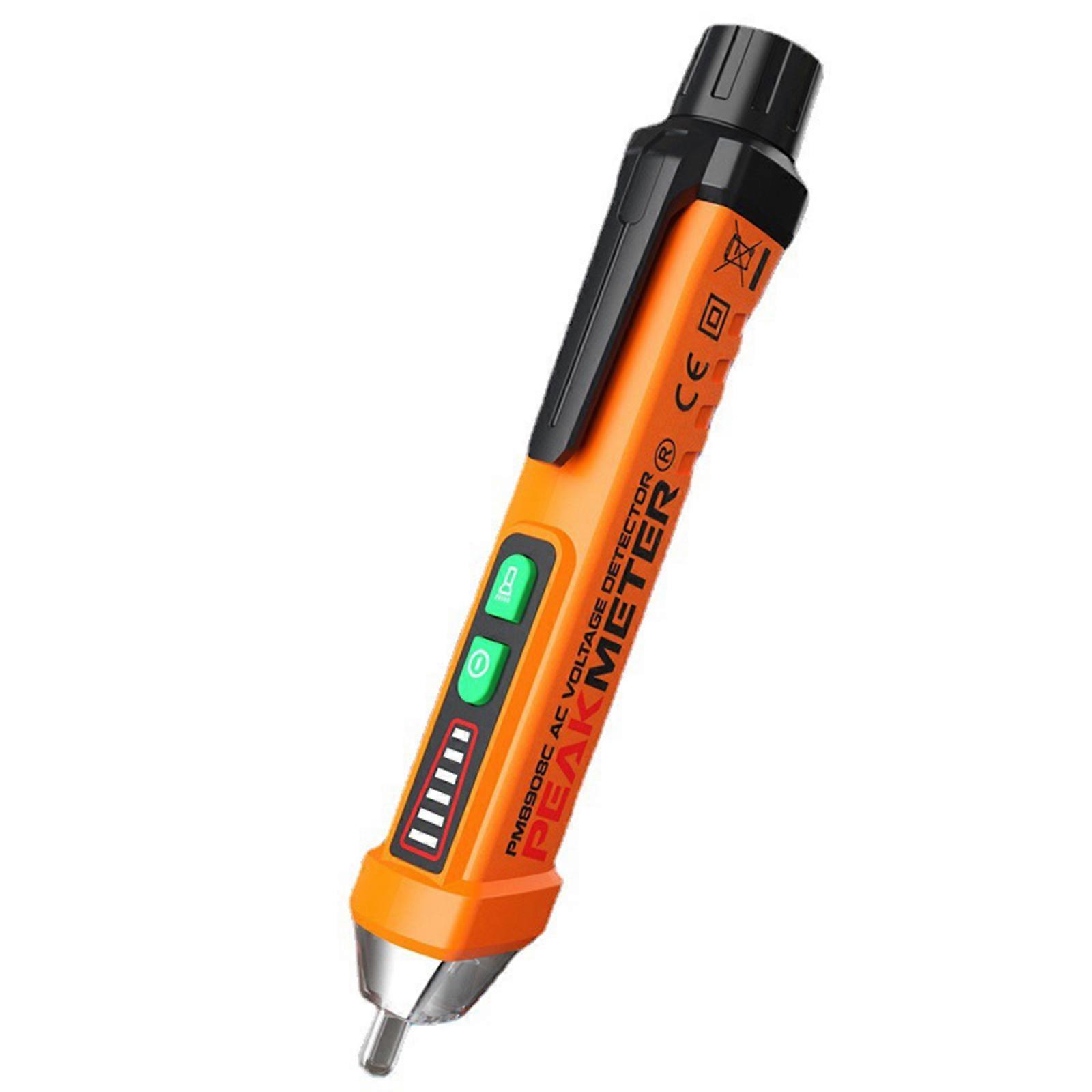 AC-Voltage Tester 12-1000V Live-Wire Detector Electrical Pen with Buzzer Flashlight Auto-off High Accuracy Testing Pen