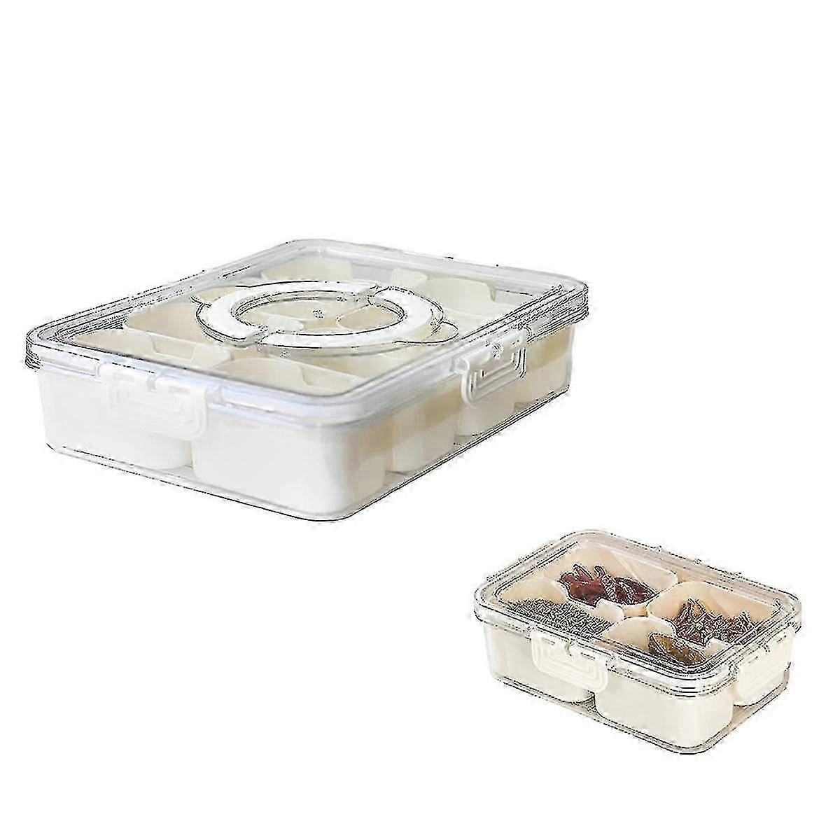 2PC Condiment Jars with Tray with Small Dividers Countertop Spice Organizer Kitchen Storage Container for Refrigerator,B