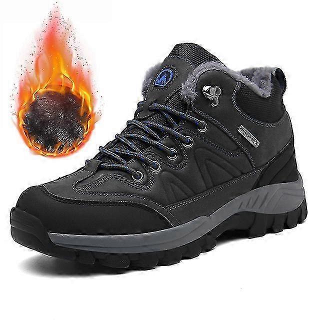 מגפי שלג חורף לגברים נעלי ספורט עור עמיד למים מגפי גברים מגפי גברים חיצוניים מגפי הליכה לגברים W