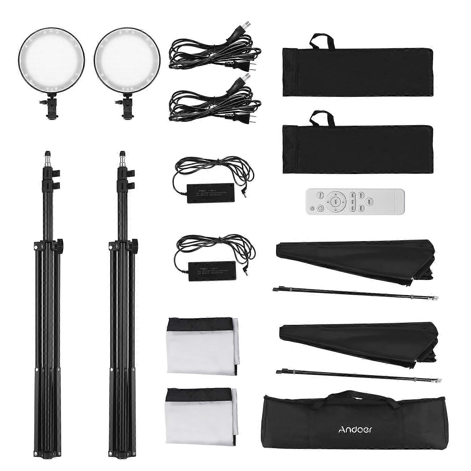 Bi-Color LED Softbox Light Kit - Complete Studio Set with Remote & Carry Bag