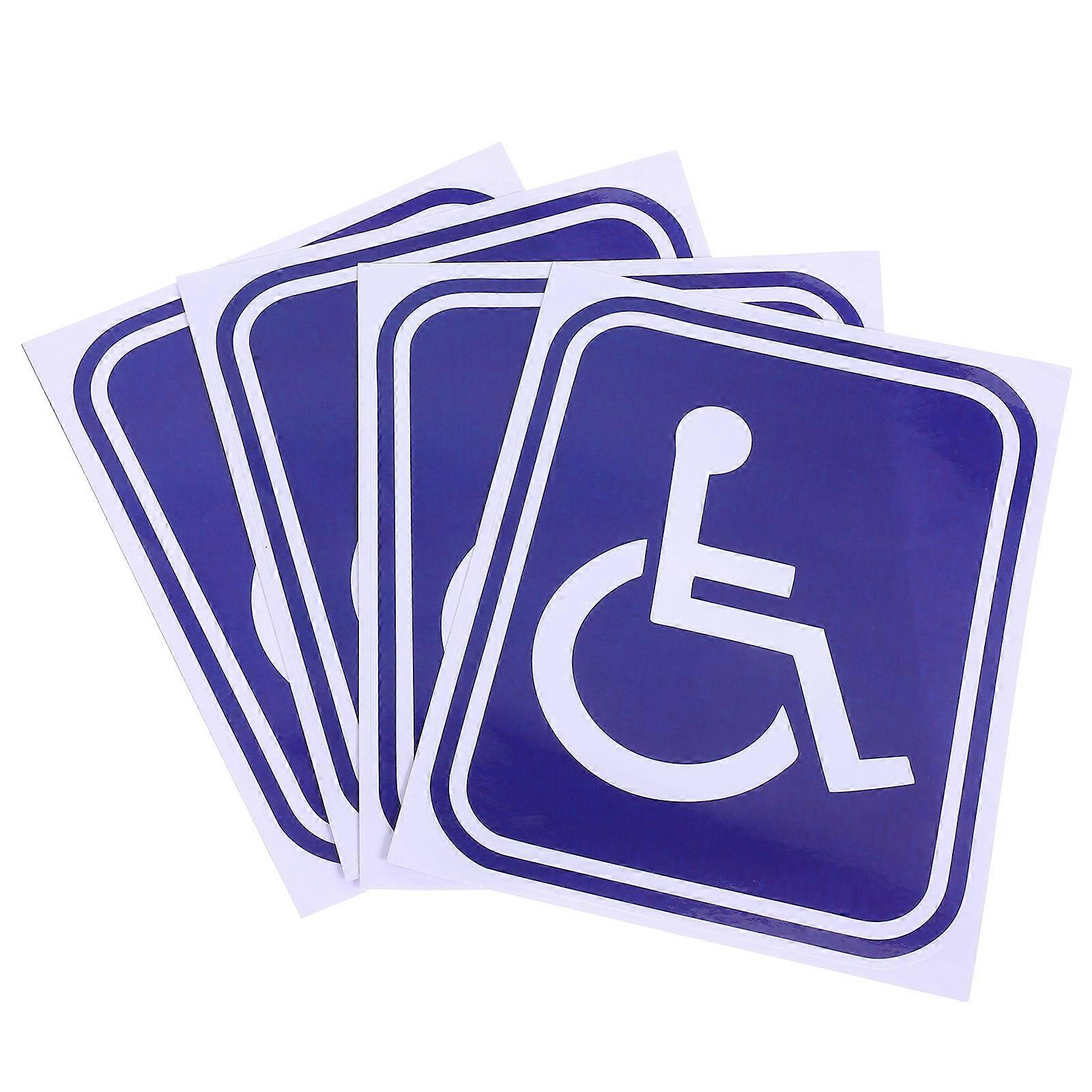 4pcs Self Adhesive Wheelchair Symbol Decals for Car Windows & Flexible Access Signs – Easy Installation, Universal Disability Sticker Set