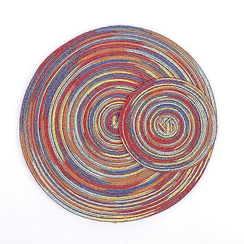 北欧織りコースター滑り止めマグマットホームデコレーションレッド18cm