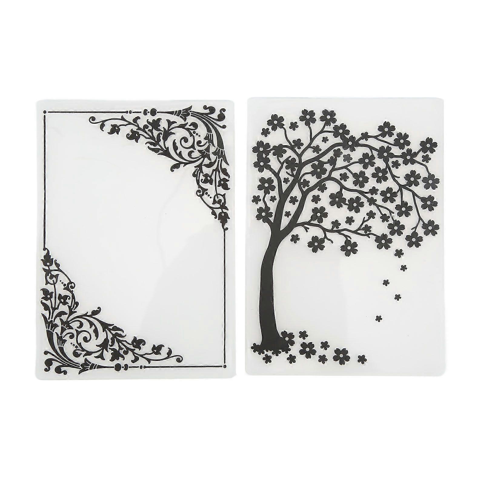 2025 Latest Model  2pcs Embossing Folders Plastic Material Decorative Textures