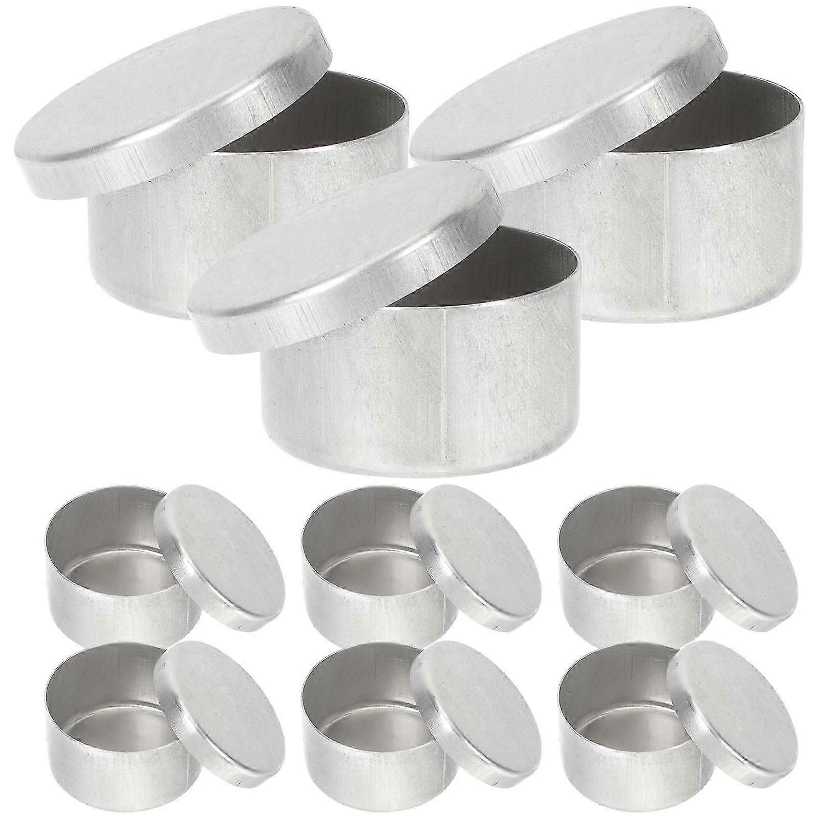 9pcs Sampling Round Aluminium Jars Round Soil Storage Containers Sample Boxes