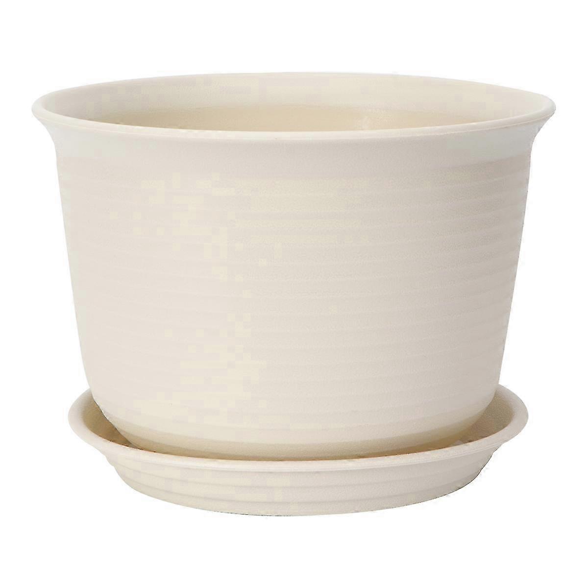 プラスチック製丸型植木鉢、鉢植えの植物用排水機能付き