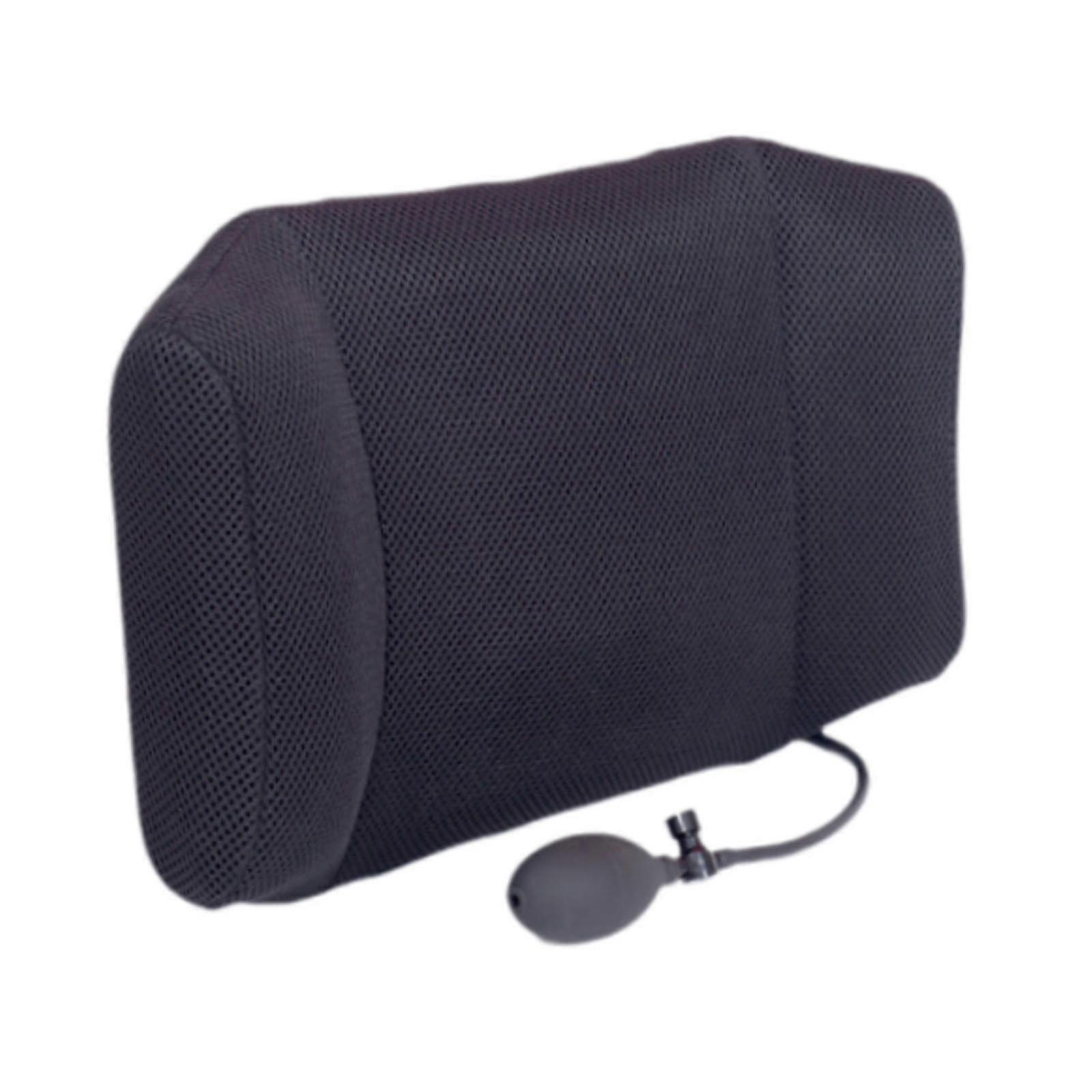 Inflatable Lumbar Support Pillow for Back Support Suitable for Office Chairs and Cars During Travel, Black Color