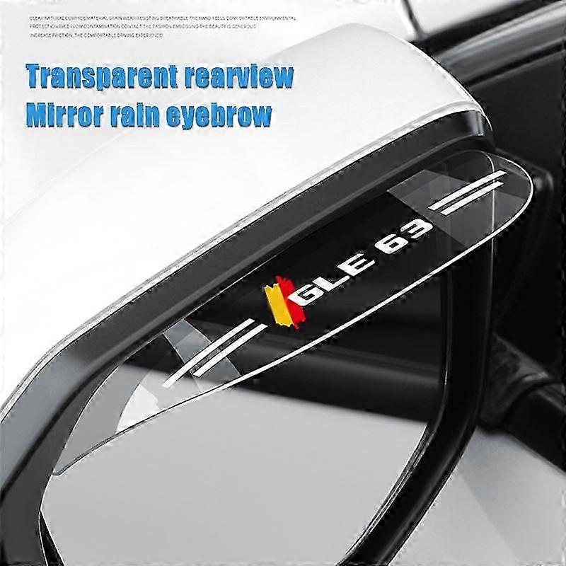 2X Rain Shade for Compatible Mercedes Benz GLE63 Rearview Mirror, Rainproof Blades with Flexible PVC Back Eyebrow Cover Auto Accessories