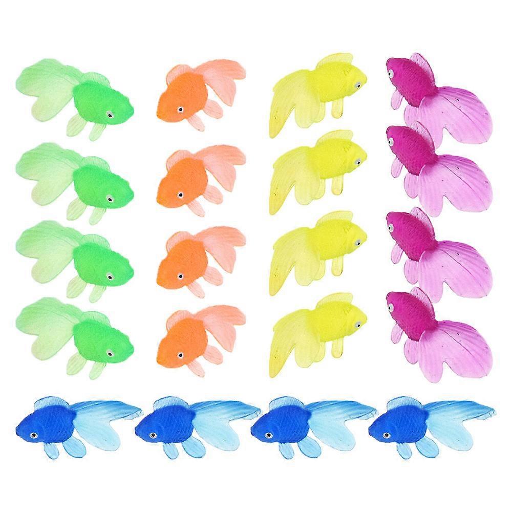 Mini Aquarium Ornements Poissons Rouges Artisanat Utilisation Éducative PVC Forme De Poisson Rouge Enfants Observant Le Modèle de Poisson Rouge 20Pack