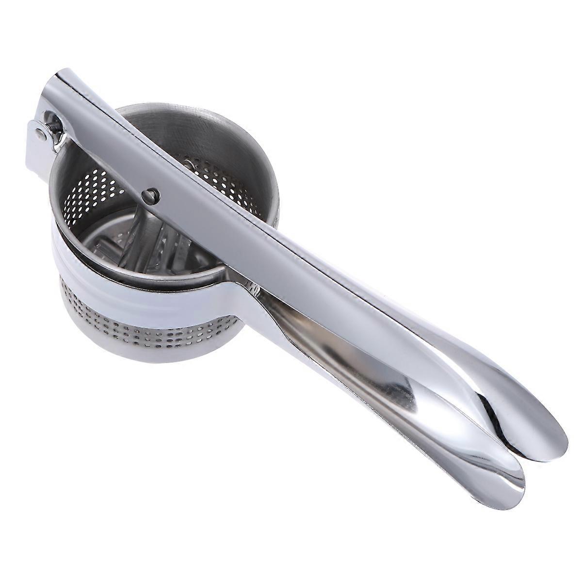 Fruit Press Juicer Stainless Steel Potato Ricer Mashing Tool Square Shape Manual Style Silver Color 1Set