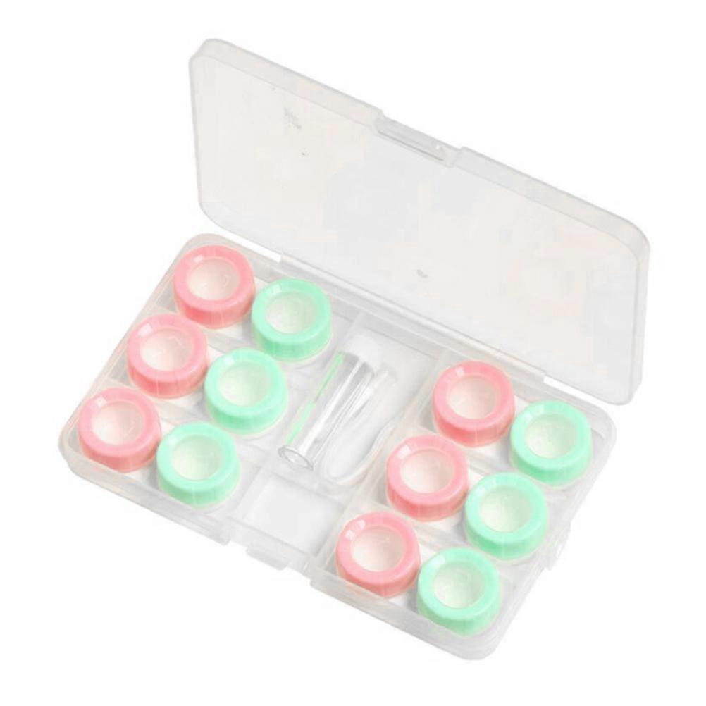 Lenses Case and Bottle Lenses Case Set Travel-Friendly Assorted Color Lens Protection 6Set