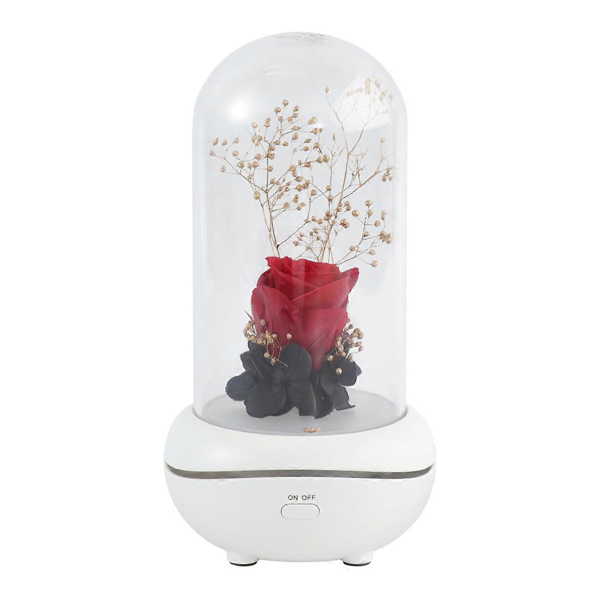 Mini Diffuser For Essential Oils Eternal Flower Design Red Usb Charging 9.3X9.3X17.2cm Home Users 1Pcs