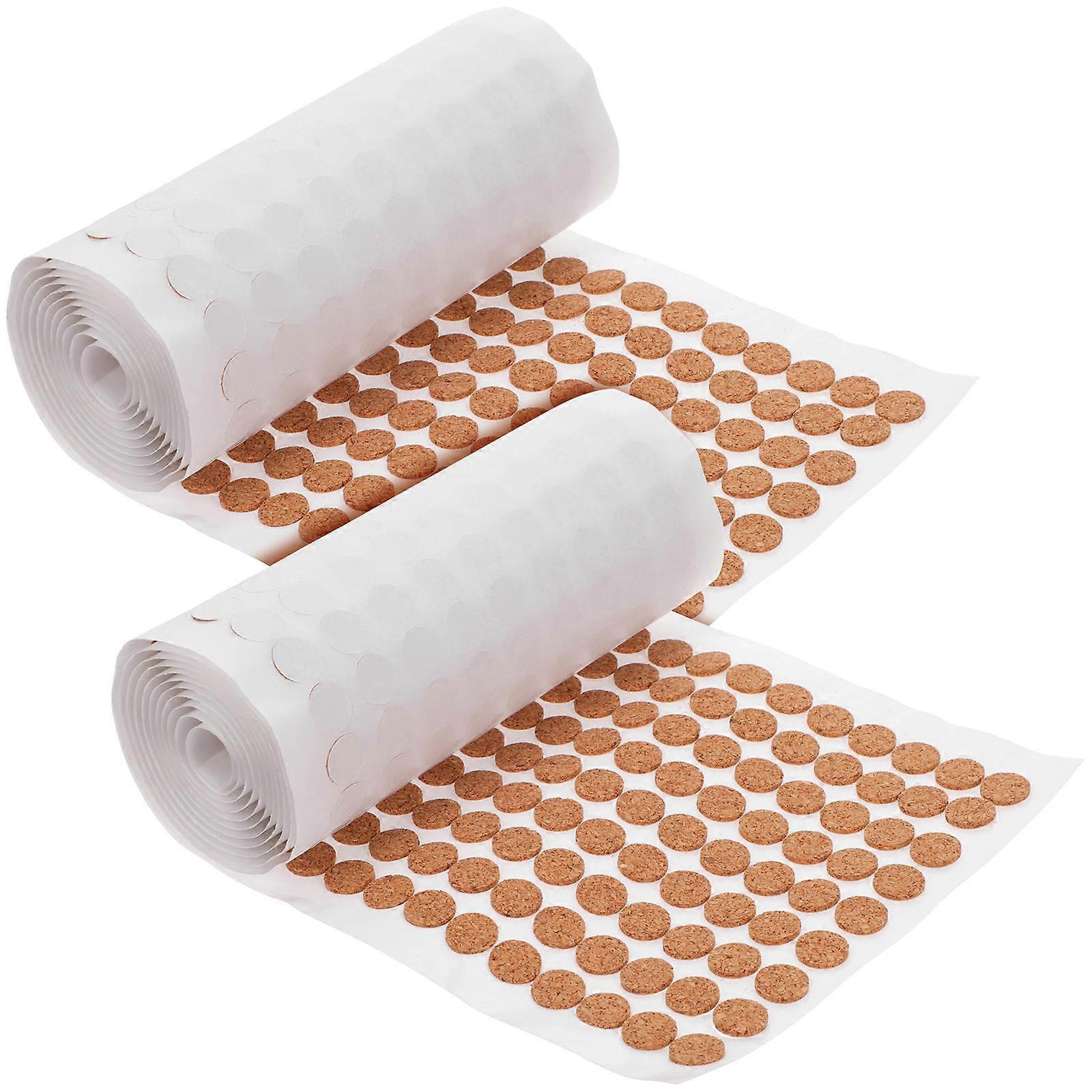 Adhesive Bumper Pads Cork Circles Non-Slip Grips Brown 2000Pcs