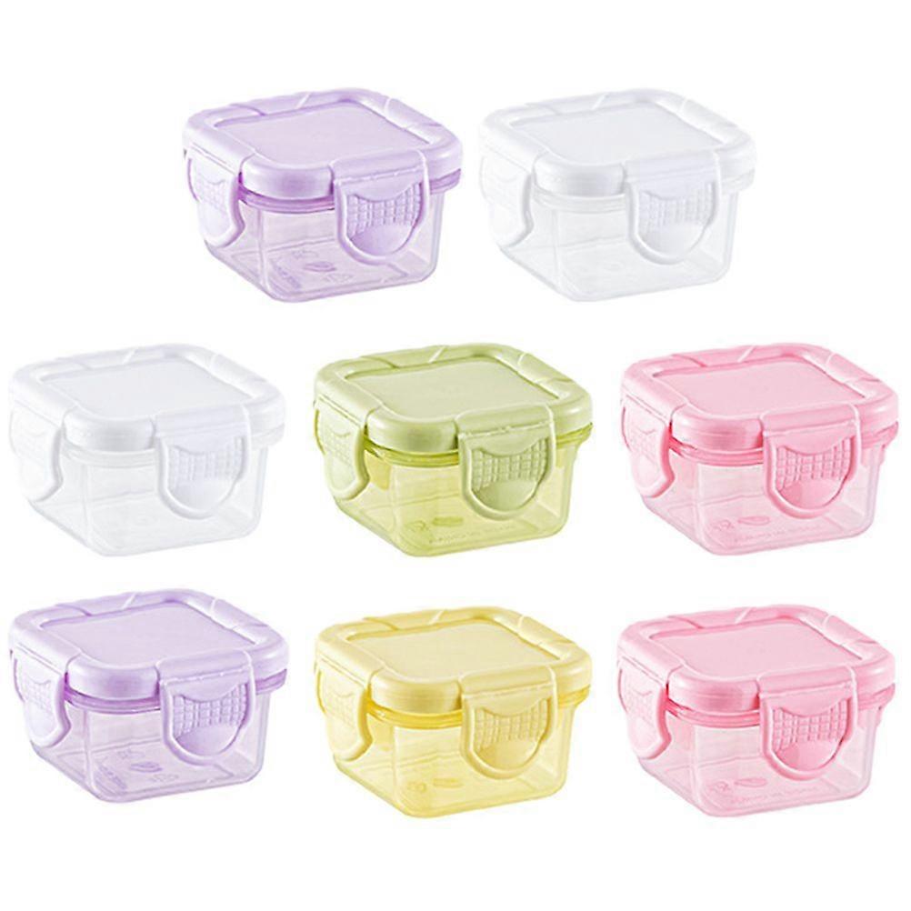 8pcs Portable Condiment Cups Boxes with Lid Dressing Container Leak Proof Picnic Sauce Boxes