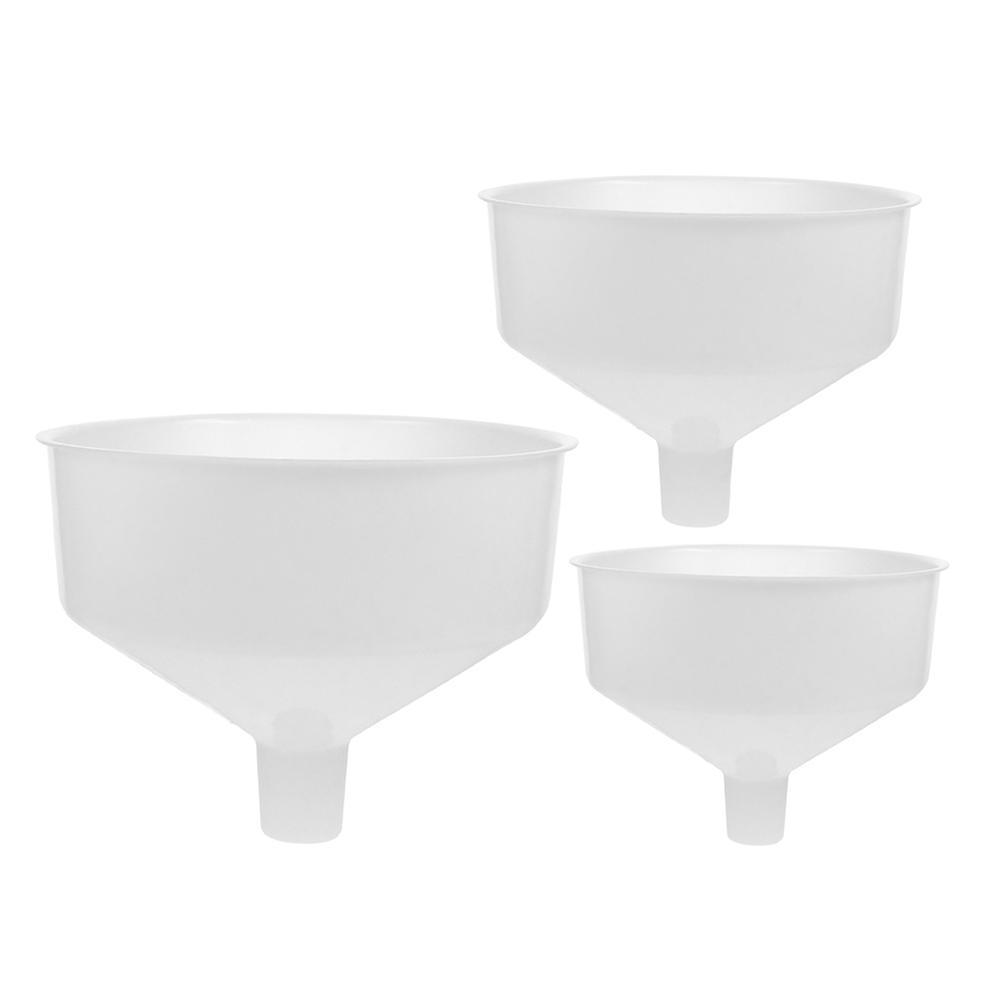 Large Plastic Funnel for Kitchen Use Minimizing Spills Preventing Overflow 3Pcs