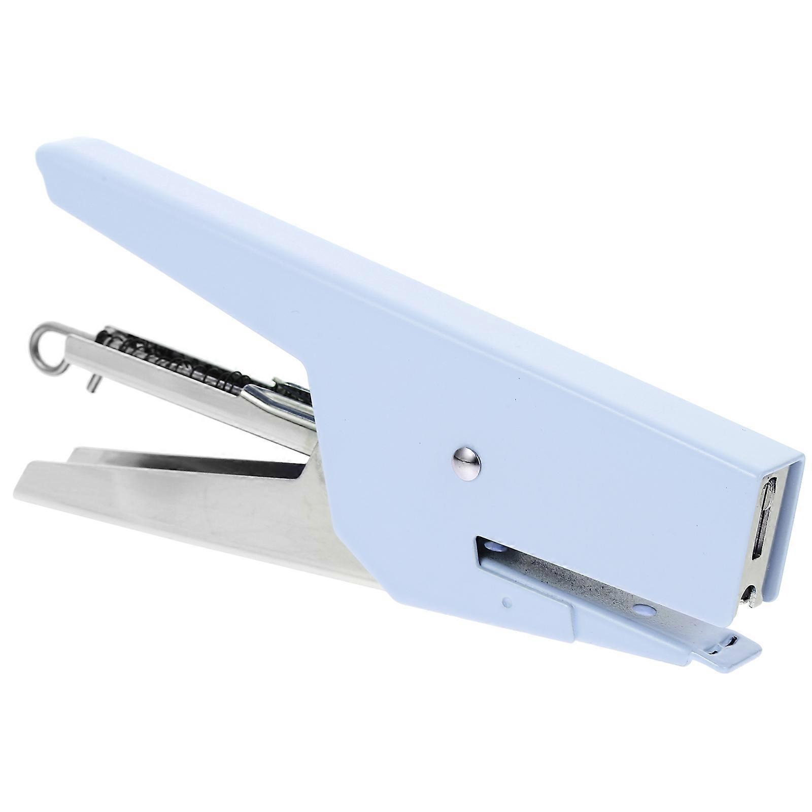 Metal Hand Stapler Compact Design for Desk Non Slip Suitable Students Professionals 15.50X1.70X7.00cm Blue 1Pcs