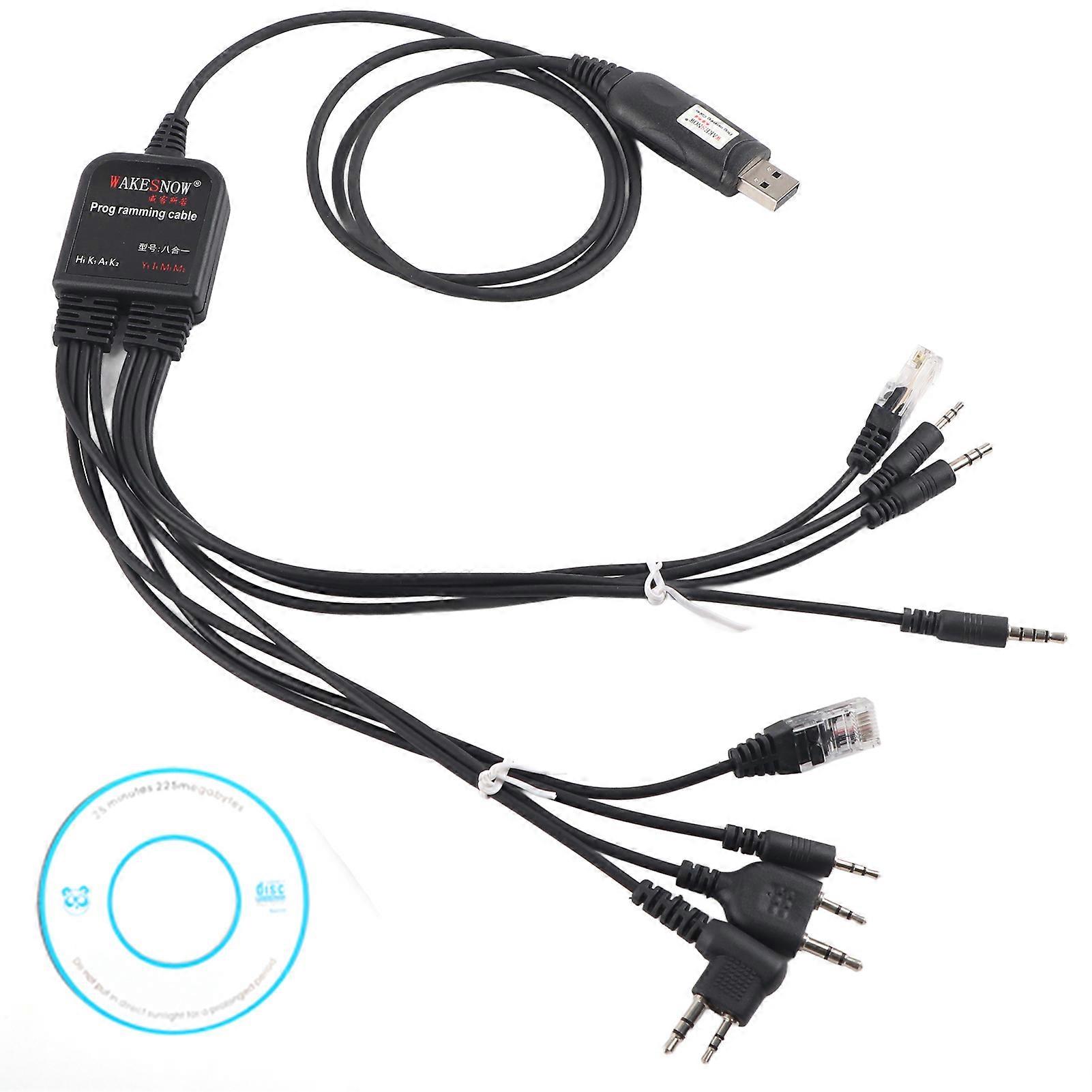 Câble de programmation USB 8 en 1 pour radio KENWOOD/ QuanShengcn/ Tyt/ Motorola