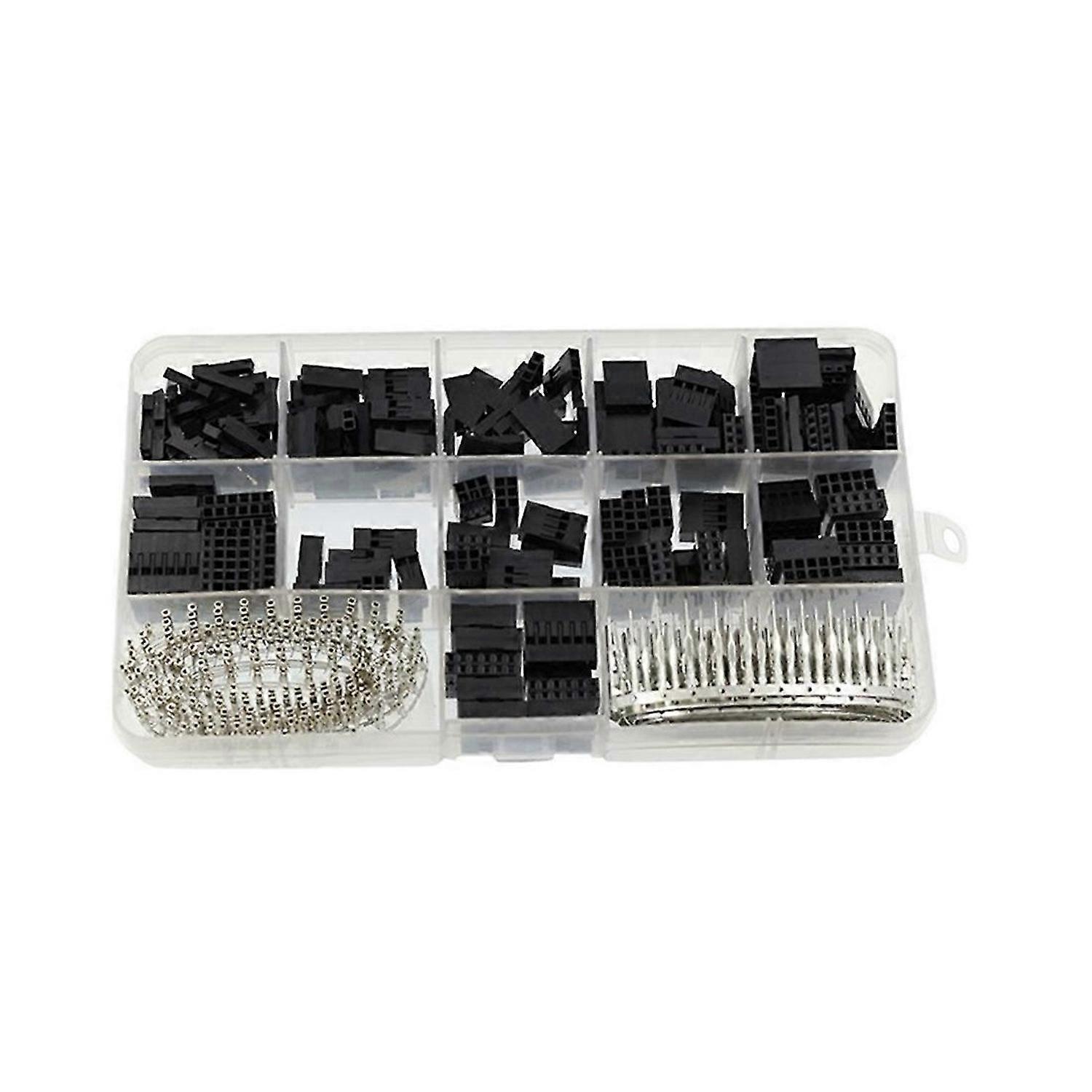 620Pcs מחבר Dupont 2.54 מ"מ, ערכת דיור כותרת חוט מגשר כבל Dupont, זכר + נקבה פין טר