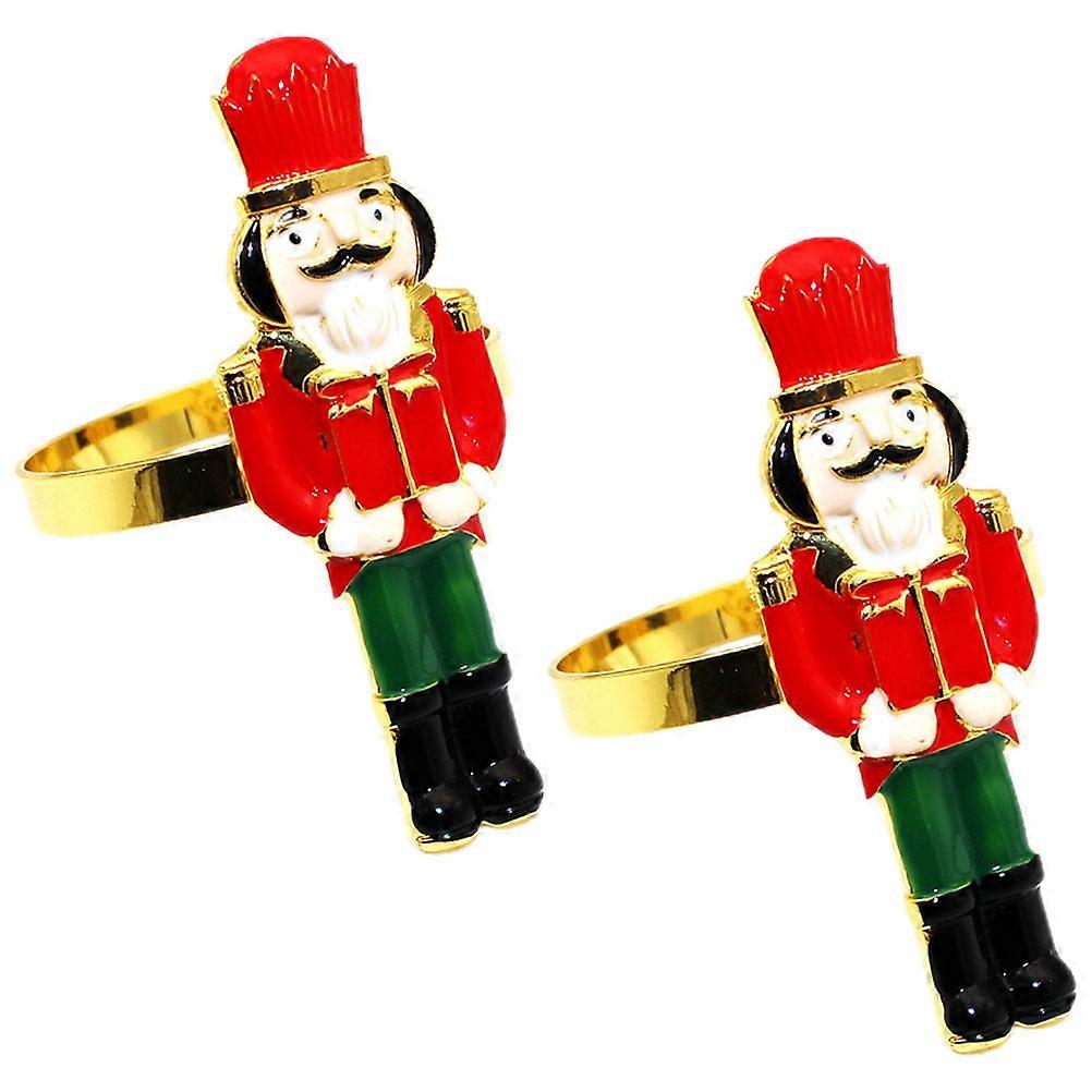 Nutcracker Napkin Fixing Buckle Multi Color Table Accessories Christmas Dinner Party 2Pcs