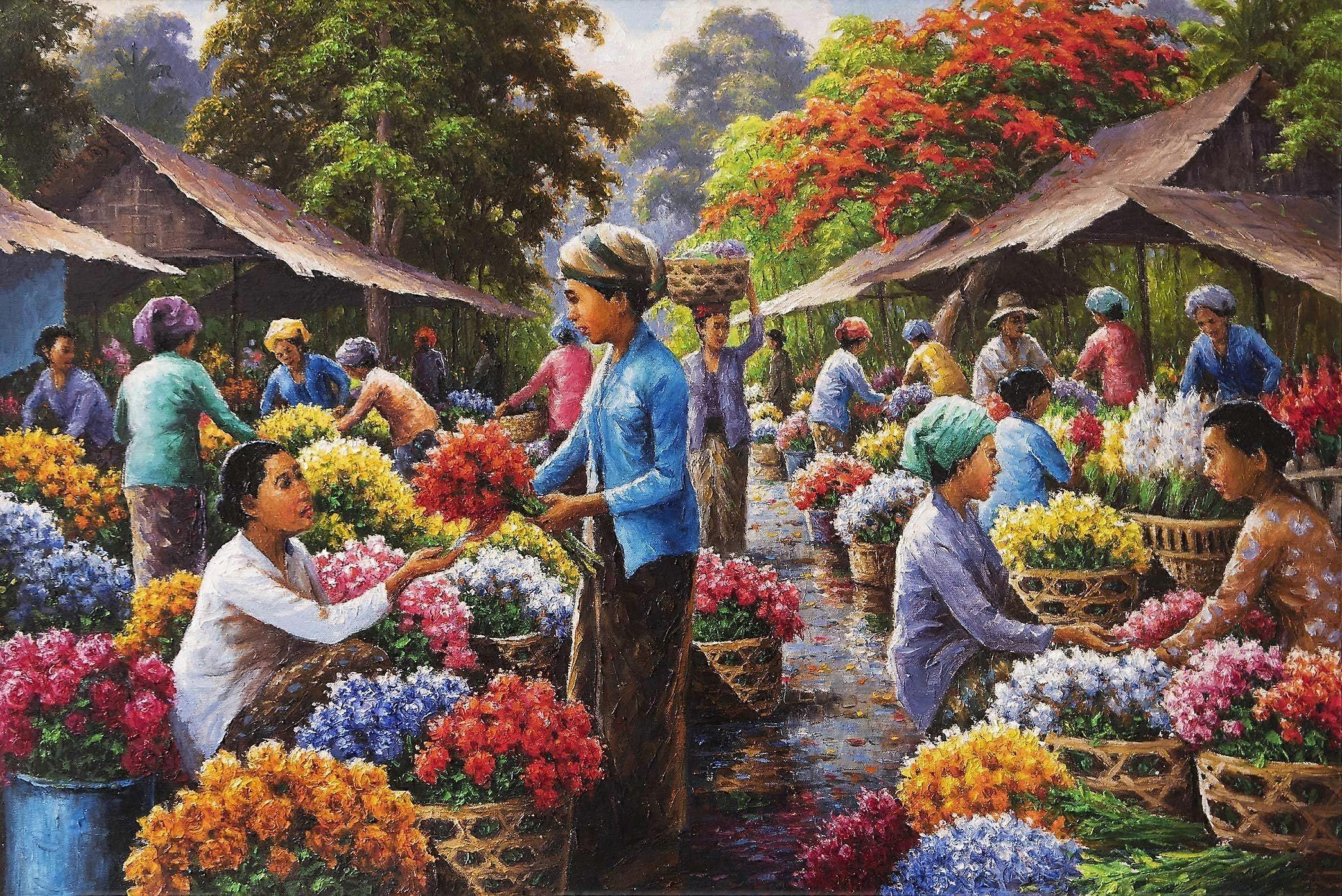 1000 bitars pussel (blomstermarknad) Style 464