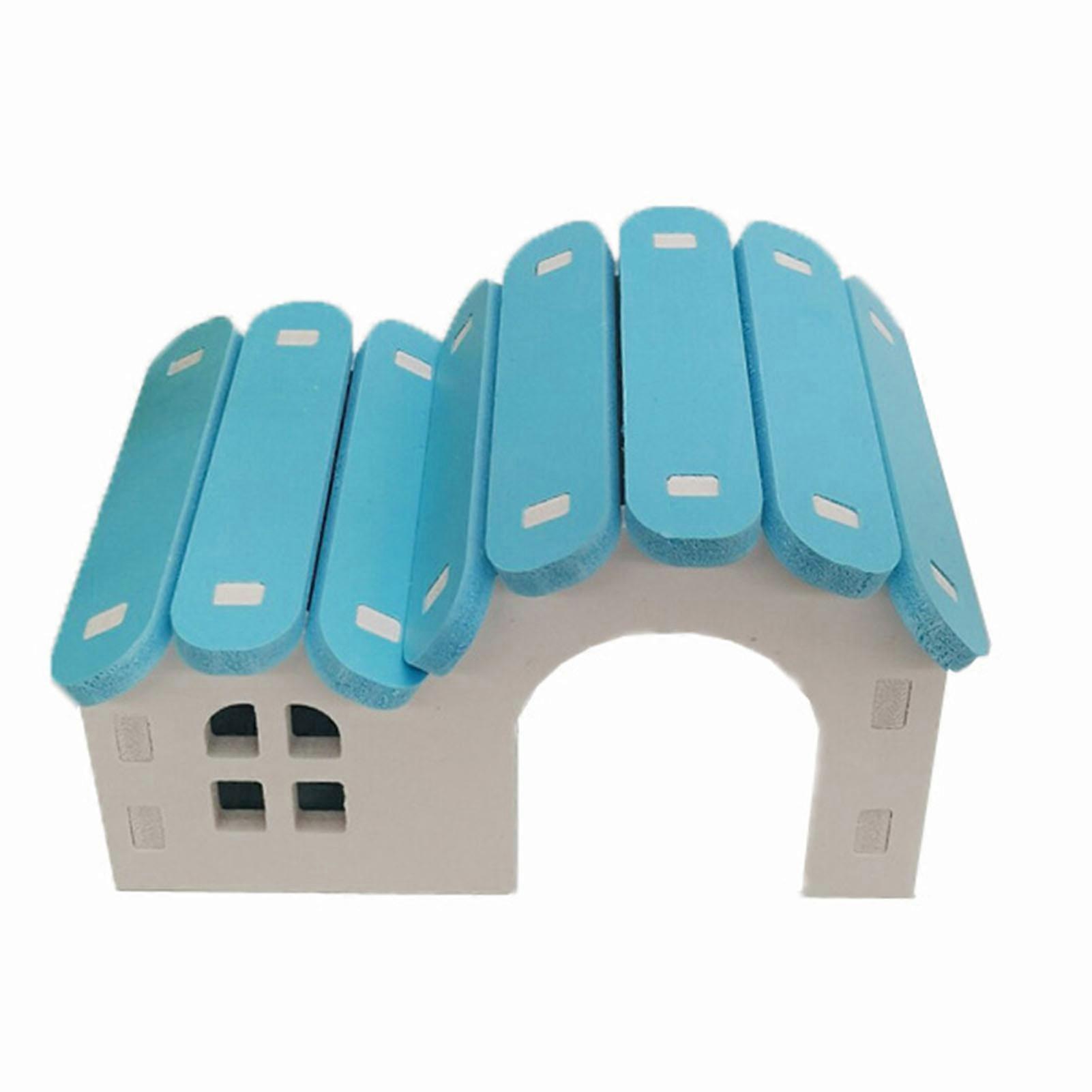 Hamster House Hideout Sturdy Colourful Small Animal Hideout House for Hamster Mice Small Furry Animals Small House Blue