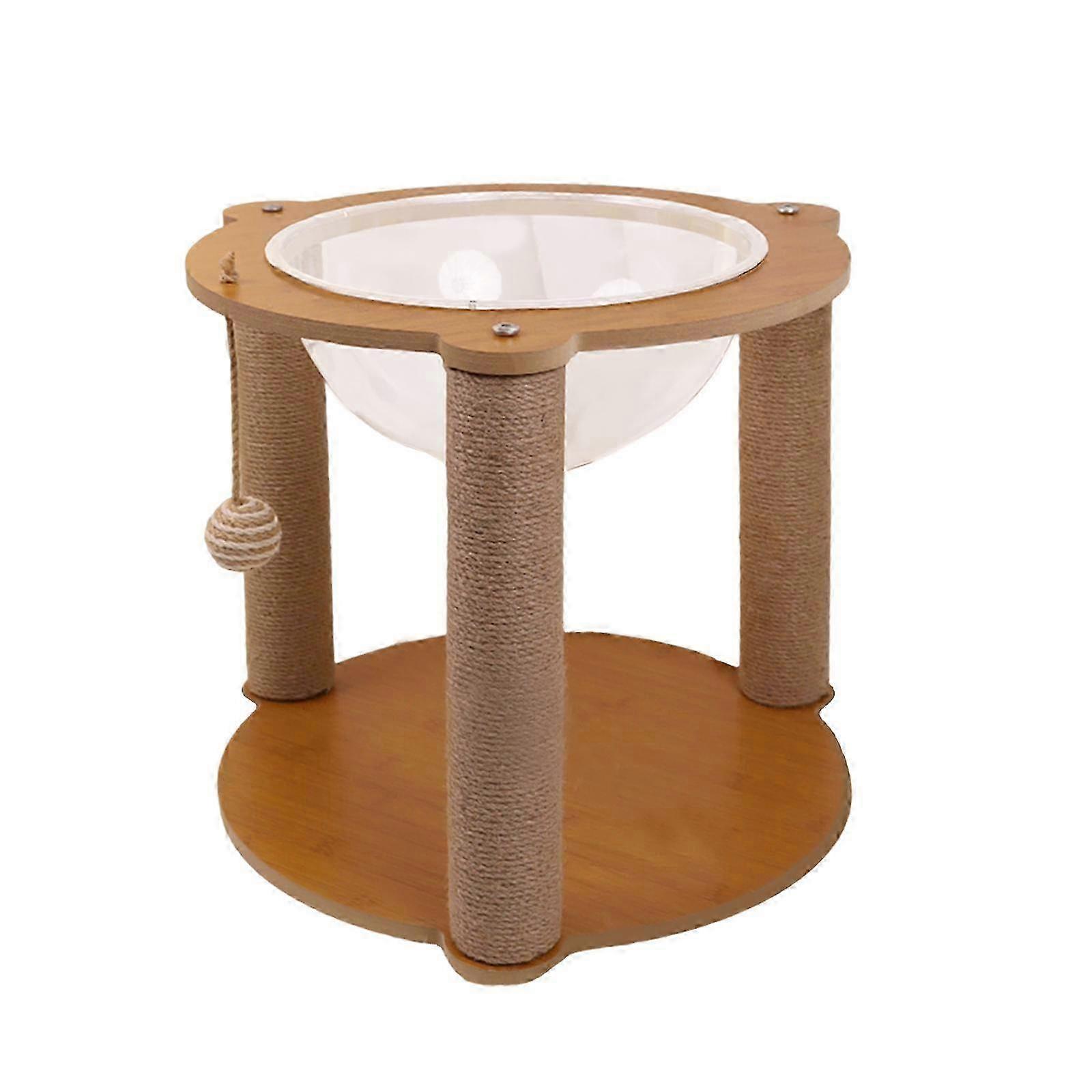 Wooden Capsule Cat Bed Nest for Small, Medium, Large Cats Pet Supplies with Three Pillars