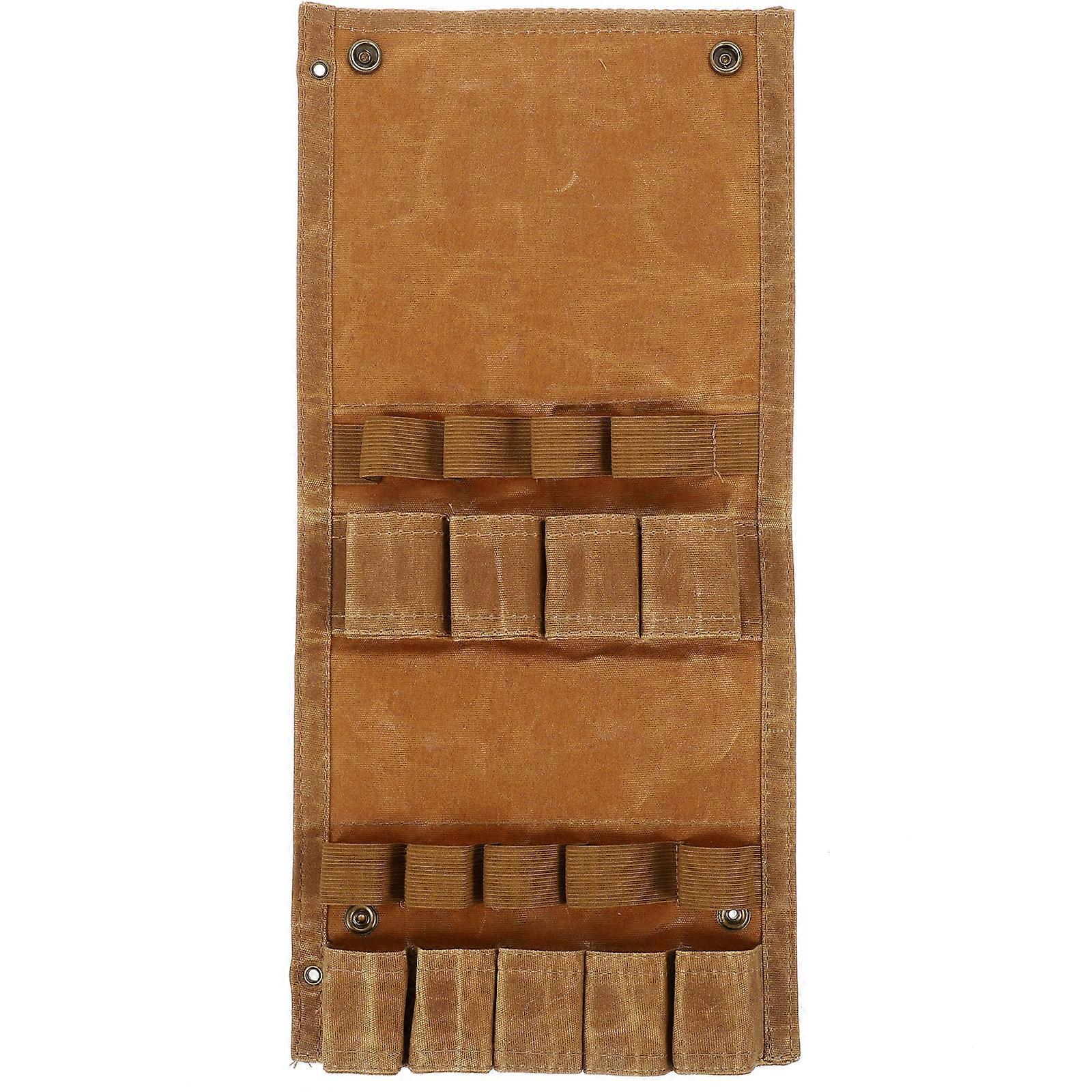Portable Spice Bottle Bag Rectangular Canvas Material Outdoor Camping Spice Holder 38.5X19.5CM Tree Attachment 1Set
