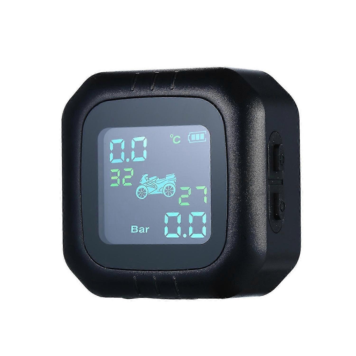 Motorcycle Tire Pressure Monitoring System Wireless Motorcycle Tires Motor Auto Tyre Alarm System Waterproof with 2 External Sensors for Motorcycle