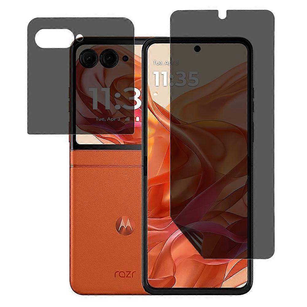 Motorola Razr 50 5GアンチスパイスクリーンプロテクターPETマットフロントおよびバックスクリーンフィルムに対応