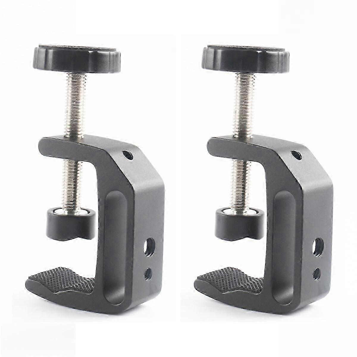 Universal C-Clamp for Desktop Mount Tables Desk Clamps Aluminum Support Small C Clamp 2 Pack