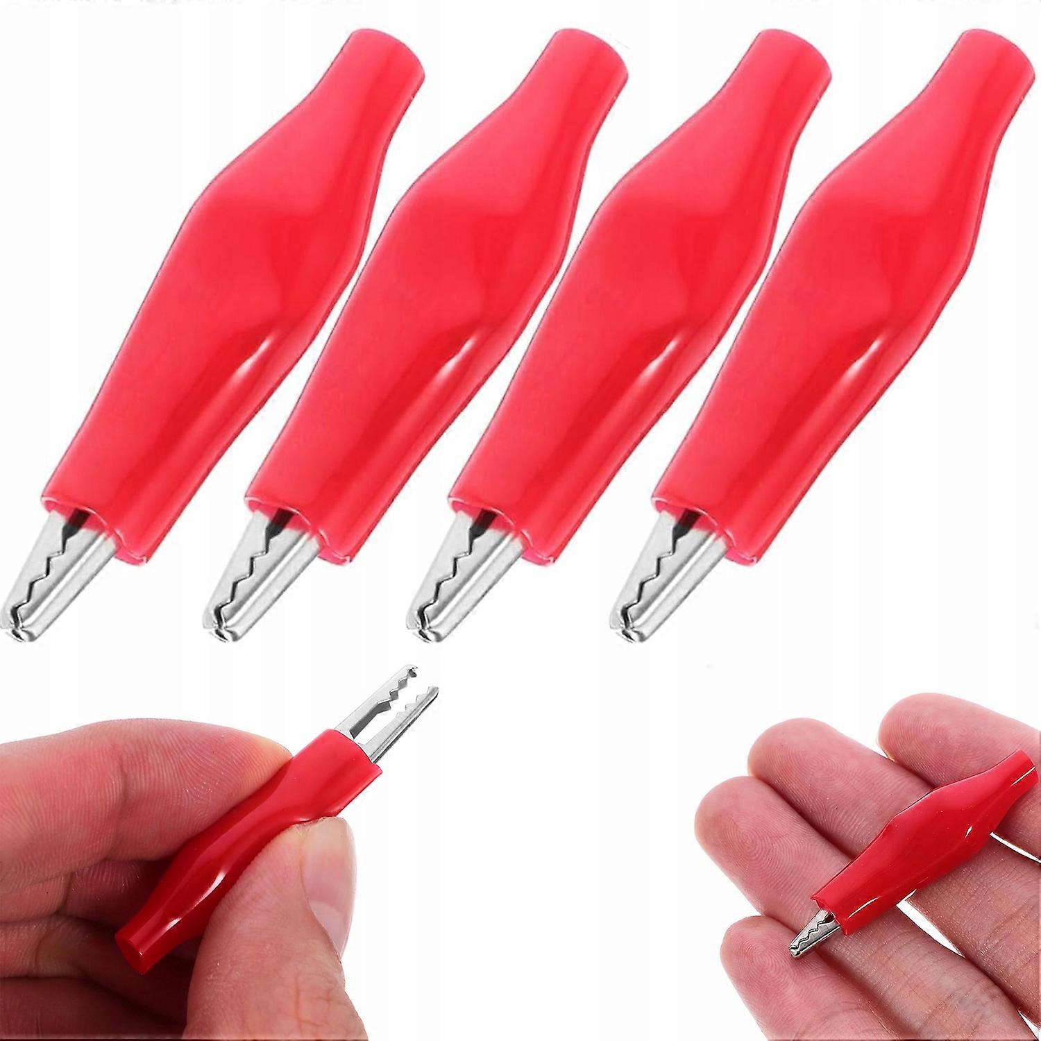 Rosfix Crocodile Clip Red 35mm – Insulated Set of 4 | Rubber Cover