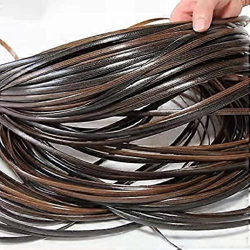 Plastic Rattan Braid 70M Brown Coffee Gradient 8Mm Flat Synthetic Wicker Repair Material Kit for Patio Furniture