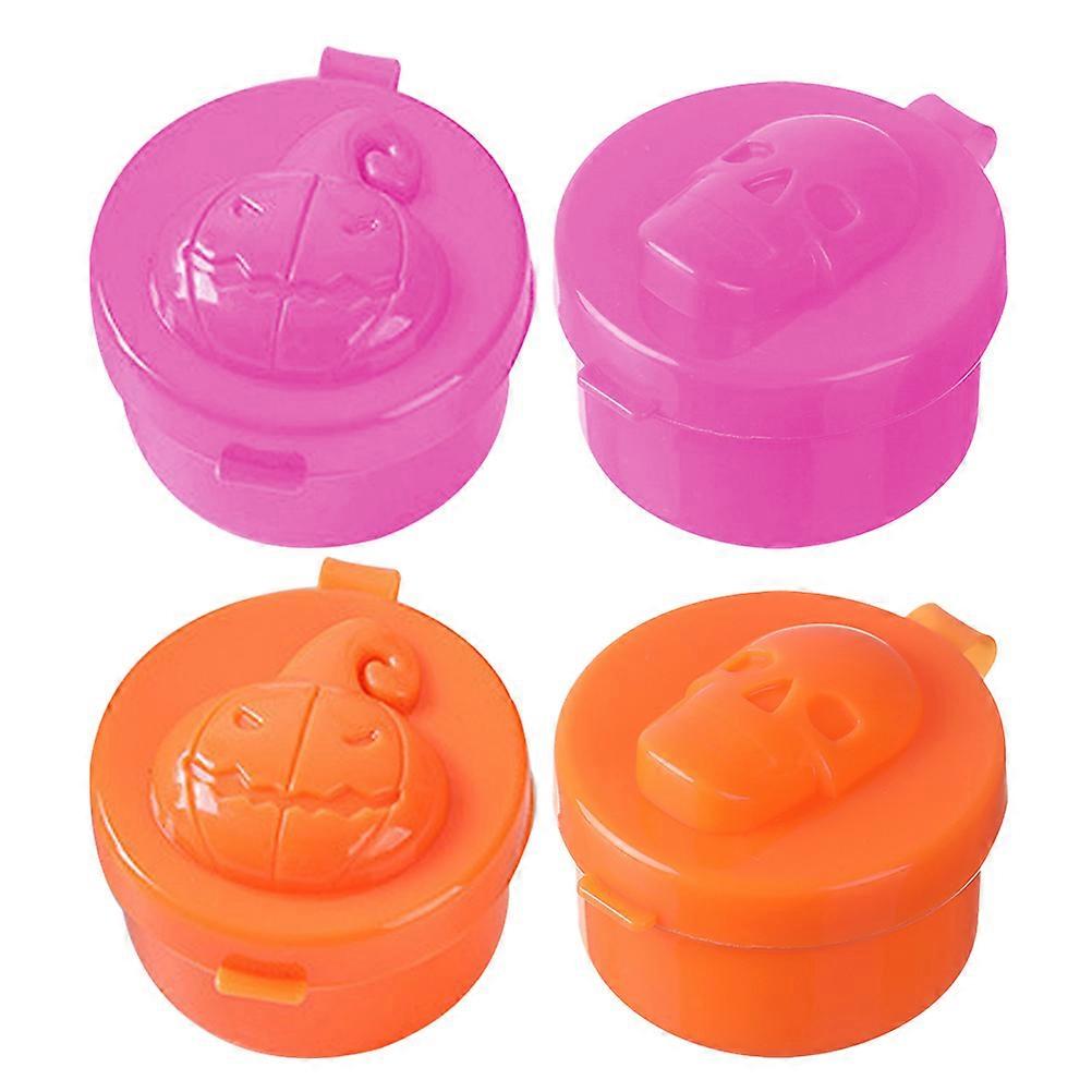 Halloween Mini Sauce Containers, Leakproof Condiment Boxes for Bento Lunch, Reusable Salad Dressing & Seasoning Cups for Travel & Picnic