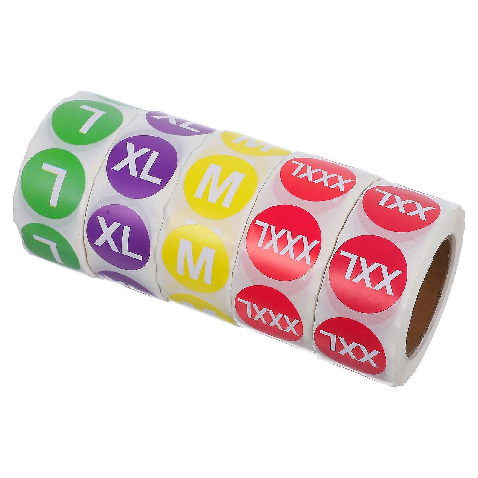 5 Rolls Round Multi Color Clothing Labels Stickers Adhesive for Versatile Use